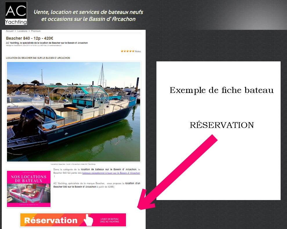 Comment louer un bateau sur le site http://www.ac-yachting.com ?